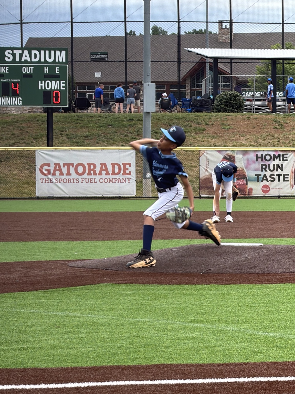 Jasiah Mize pitching for the Smyrna Slammers